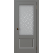 Дверь межкомнатная Дубрава Сибирь Симфония Флай ЛИРА серая, стекло графит